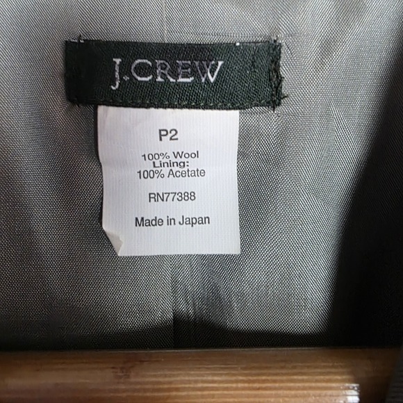 J.Crew 100% Wool Blazer Petite 2 Gray Women's Tailored Office Suit Jacket Lined - Picture 4 of 7